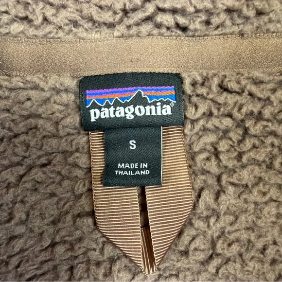 Patagonia Sherpa Fleece Hoodie Pullover Mens Small Brown 1/2 Zip - Picture 9 of 14